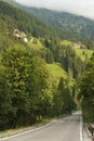 Mountain landscape along the road to Passo Giau, Dolomites, Veneto, Italy Royalty Free Stock Photo