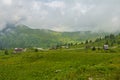 Mountain landscape along the road to Passo Giau, Dolomites, Veneto, Italy Royalty Free Stock Photo