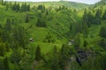 Mountain landscape along the road to Passo Giau, Dolomites, Veneto, Italy Royalty Free Stock Photo