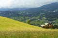 Mountain landscape along the road to Passo Tre Croci, Dolomites, Veneto, Italy Royalty Free Stock Photo