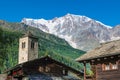 Mountain landscape. The Alps with Monte Rosa and the spectacular east wall of rock and ice from Macugnaga Staffa, Italy Royalty Free Stock Photo