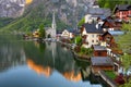 Mountain landscape in Austria Alp with lake, Hallstatt