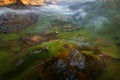 Mountain landscape in autumn morning - Fundatura Ponorului, Romania