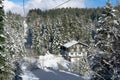 Mountain landscape background cable car in Switzerland