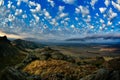 Mountain landscape with beautiful sky in Dobrogea, Romania