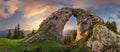 Mountain landscape with big rock at sunset - Low Tatras, Slovakia Royalty Free Stock Photo