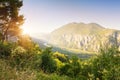 Mountain landscape with canyon of Cetina river, Dinara mountains, Omis, Dalmatia, Croatia Royalty Free Stock Photo