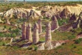 Mountain landscape. Cappadocia, Anatolia, Turkey. Volcanic mountains in Goreme national park. - Image. Royalty Free Stock Photo