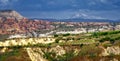 Mountain landscape. Cappadocia, Anatolia, Turkey. Volcanic mountains in Goreme national park. - Image. Royalty Free Stock Photo