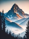 Mountain landscape with coniferous forest Royalty Free Stock Photo