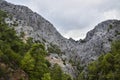 Mountain landscape covered with green vegetation in Turkey mountains. Lycian way is famous among hikers.