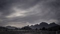 Mountain landscape with a dawn,Cute rural landscape tree, field, mountains . landscape of mountains and meadow .Prachubkeereekhan