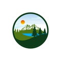 Mountain landscape design vector