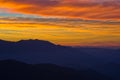 Mountain landscape in early spring after sunset, mount Stolovi