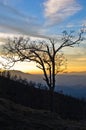 Mountain landscape in early spring at sunset, mount Stolovi