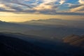 Mountain landscape in early spring at sunset, mount Stolovi