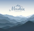 Mountain landscape and elements logo. Royalty Free Stock Photo