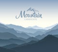 Mountain landscape and elements logo.