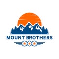 Mountain landscape emblem logo design