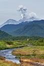 Mountain landscape: eruption active volcano