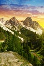 Mountain landscape in Fanes Nature Park Royalty Free Stock Photo