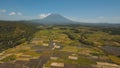 Mountain landscape farmlands and village Bali, Indonesia. Royalty Free Stock Photo