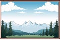 mountain landscape with forest and mountains vector illustration Royalty Free Stock Photo
