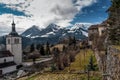 Mountain landscape in Gruyeres, valley of the Saane river Royalty Free Stock Photo