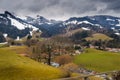 Mountain landscape in Gruyeres, Fribourg,Switzerland Royalty Free Stock Photo