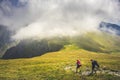 Mountain landscape. Hiking fagaras mountains in Romania. Carpathians, Transilvania, Romania, Europe. Transfagarasan road. Royalty Free Stock Photo