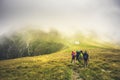 Mountain landscape. Hiking fagaras mountains in Romania. Carpathians, Transilvania, Romania, Europe. Transfagarasan road. Royalty Free Stock Photo