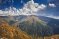 Mountain landscape. Hiking fagaras mountains in Romania. Carpathians, Transilvania, Romania, Europe. Transfagarasan road. Royalty Free Stock Photo