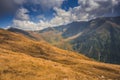 Mountain landscape. Hiking fagaras mountains in Romania. Carpathians, Transilvania, Romania, Europe. Transfagarasan road. Royalty Free Stock Photo