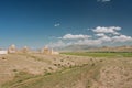 Mountain landscape with historical Muslim cemetery in the Middle East