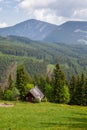 mountain landscape, mountain hut, mountain scenery, Giant Mountains, Snezka, mountain peaks Royalty Free Stock Photo