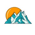 Mountain landscape icon Logo Business Template Vector, shape of the mountain line logo vector, logo app Royalty Free Stock Photo