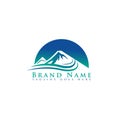 Mountain landscape icon Logo Business Template Vector Royalty Free Stock Photo