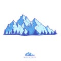 Mountain landscape icon Logo Business Template Vector, shape of the mountain line logo vector, logo app Royalty Free Stock Photo