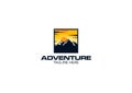 Mountain landscape icon logo design inspiration. symbolize of outdoor travel, adventure, climbing, tourism, exploration Royalty Free Stock Photo