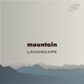 Mountain landscape, the image of several mountains. Vector image