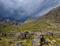 Mountain landscape in inclement weather Royalty Free Stock Photo