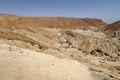 Landscape in the Judean desert on the shores of the Dead Sea in Israel Royalty Free Stock Photo