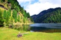 Lago Lagorai in Dolomite Alps, Val di Fiemme, South Tyrol, Italy. Royalty Free Stock Photo