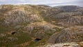 Mountain landscape with lakes and trees Rogaland, Norway