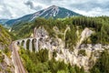 Mountain landscape with Landwasser Viaduct, Filisur, Switzerland