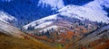 Mountain Landscape in Late Fall with Autumn Colors and First Snow Royalty Free Stock Photo