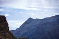 Mountain Landscape of the Masca Gorge. Beautiful views of the coast with small villages in Tenerife, Canary Islands