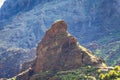 Mountain Landscape of the Masca Gorge. Beautiful views of the coast with small villages in Tenerife, Canary Islands