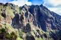 Mountain Landscape of the Masca Gorge. Beautiful views of the coast with small villages in Tenerife, Canary Islands