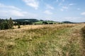 Mountain landscape with meadows, forest, hills and blue sky - Svorad in Chocske vrchy mountains in Slovakia